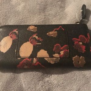 Coach signature wallet - black floral - new